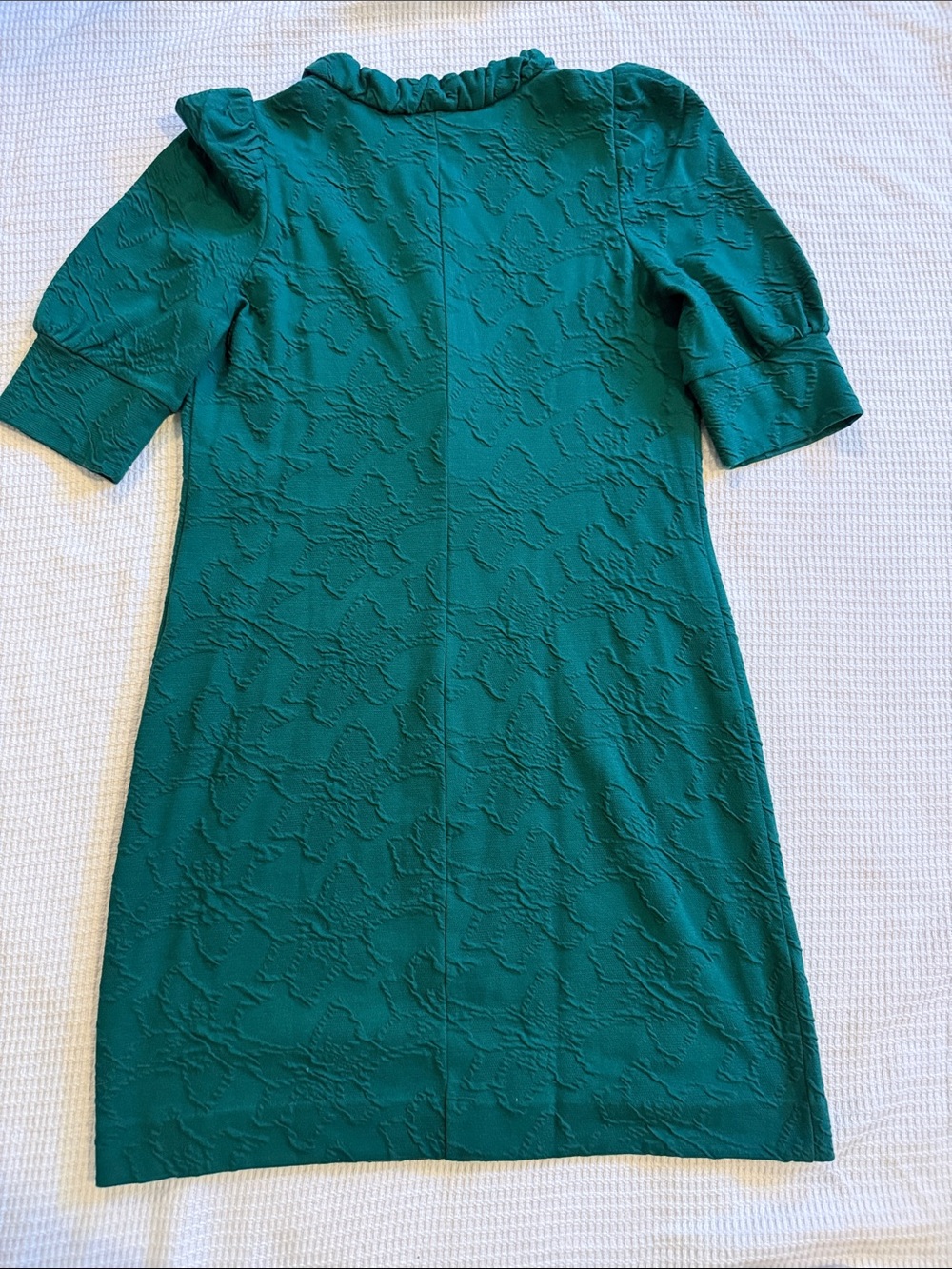 Lilly Pulitzer Emerald Textured Mini Dress with Ruffled Collar - Picture 5 of 6